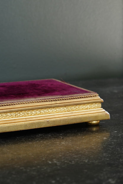 *Reserved* Victorian Gilt Gesso Display Plinth with Velvet Top