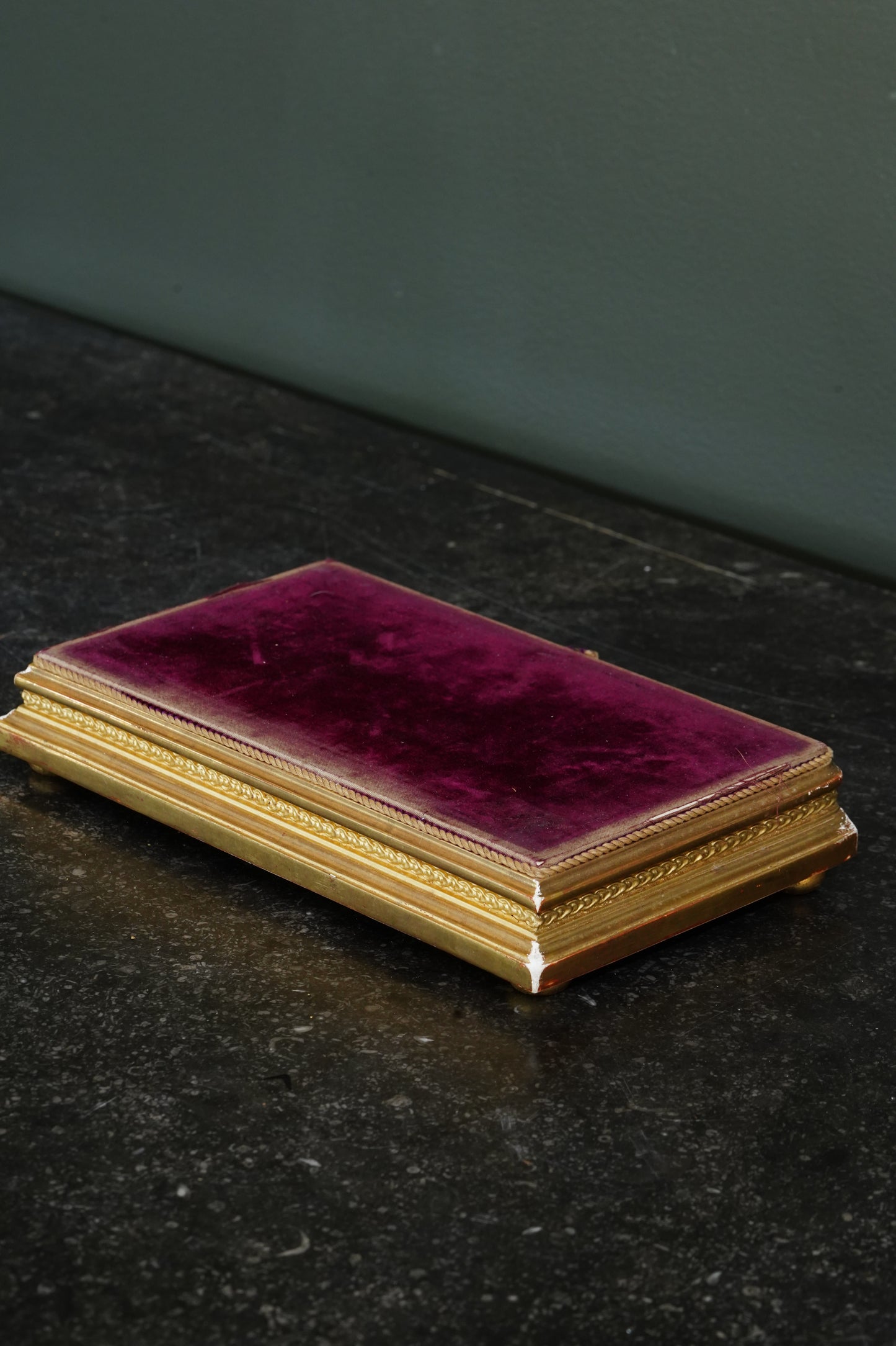 *Reserved* Victorian Gilt Gesso Display Plinth with Velvet Top