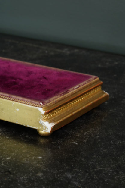 *Reserved* Victorian Gilt Gesso Display Plinth with Velvet Top
