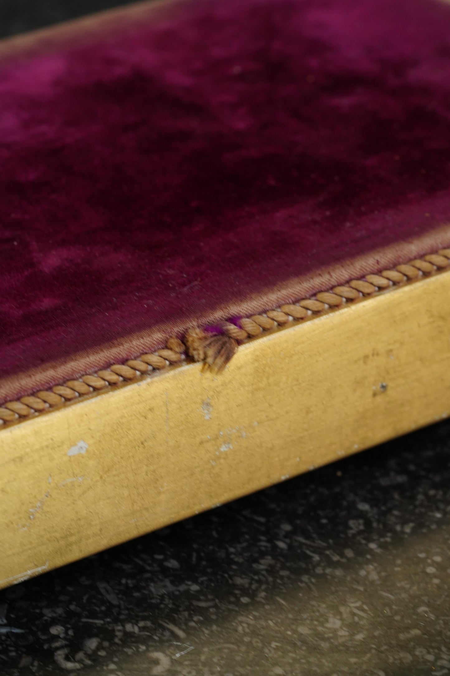 *Reserved* Victorian Gilt Gesso Display Plinth with Velvet Top