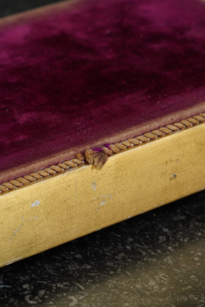 *Reserved* Victorian Gilt Gesso Display Plinth with Velvet Top
