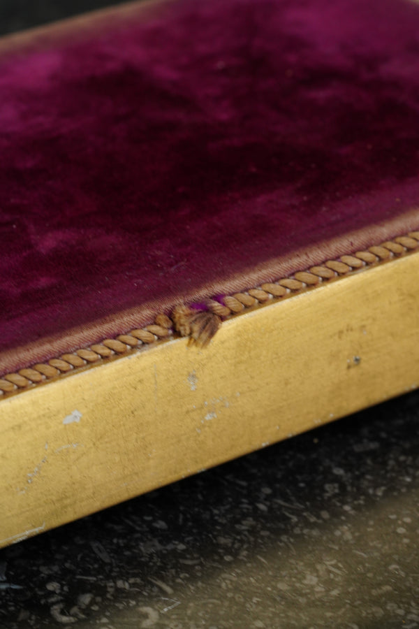 *Reserved* Victorian Gilt Gesso Display Plinth with Velvet Top secondary view