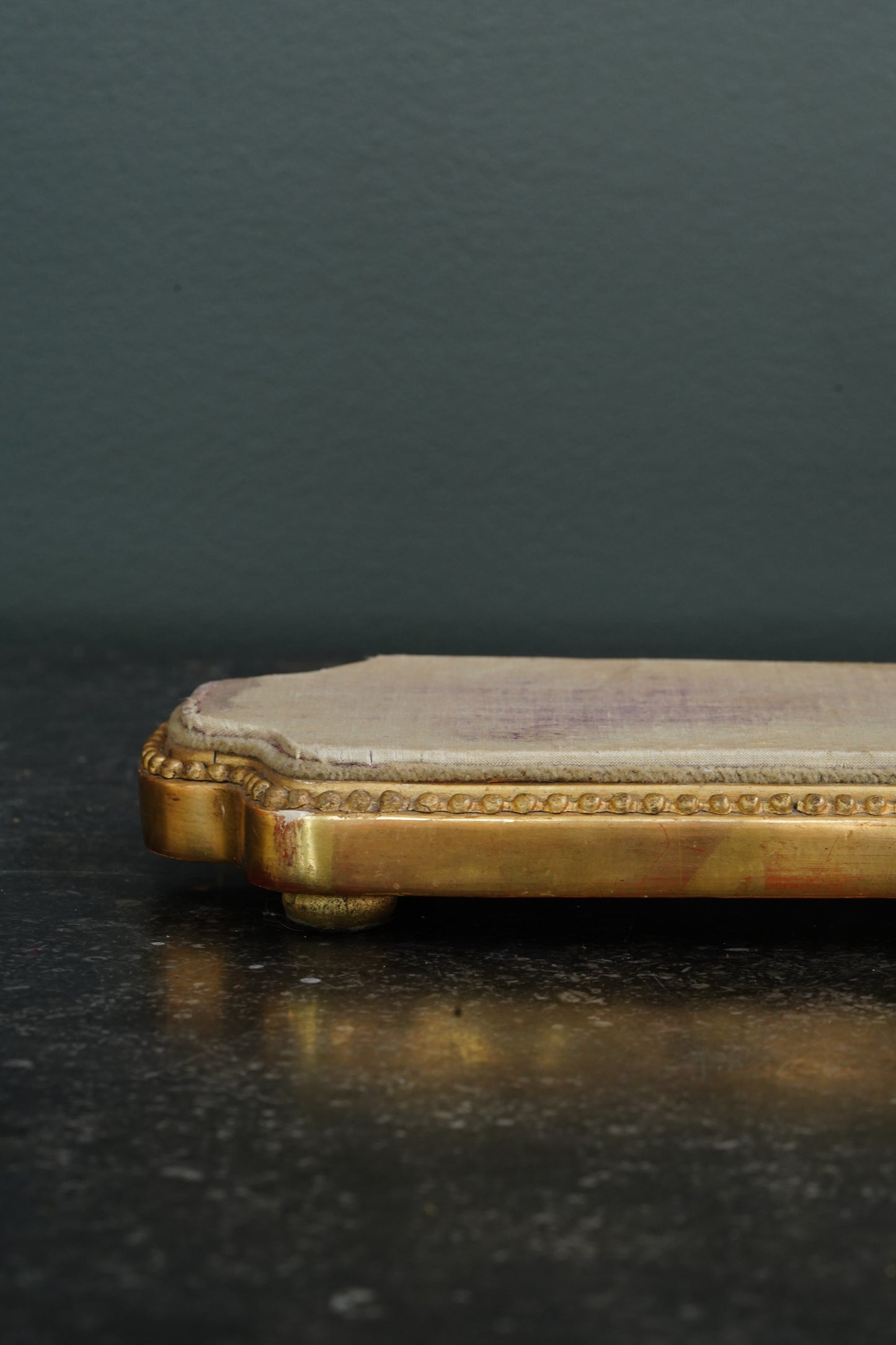 *Reserved* Antique Giltwood Display Plinth, Cartouche Form