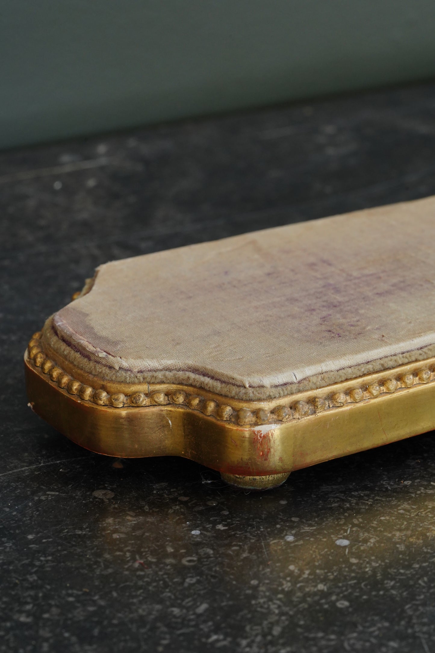 *Reserved* Antique Giltwood Display Plinth, Cartouche Form