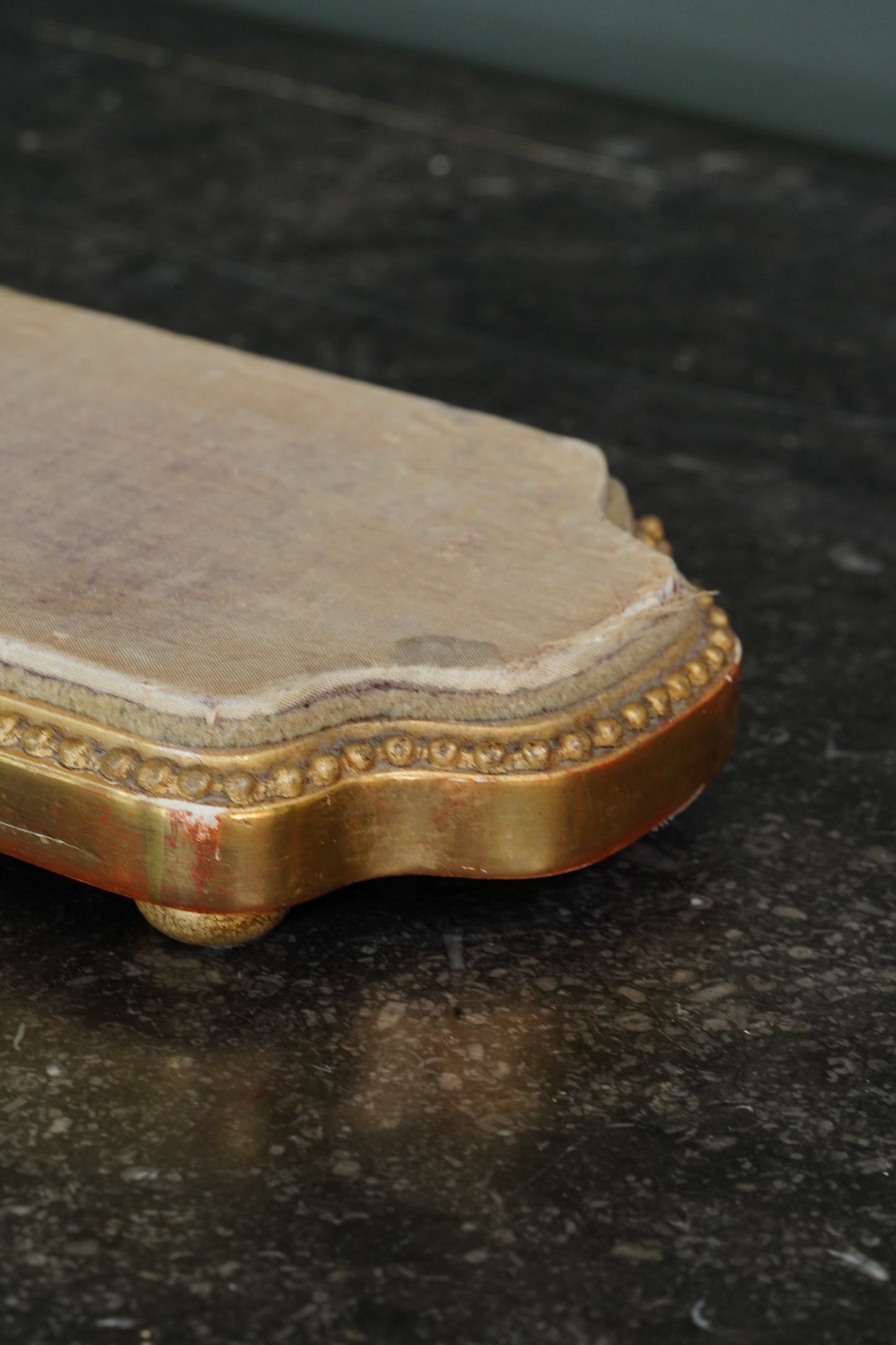 *Reserved* Antique Giltwood Display Plinth, Cartouche Form