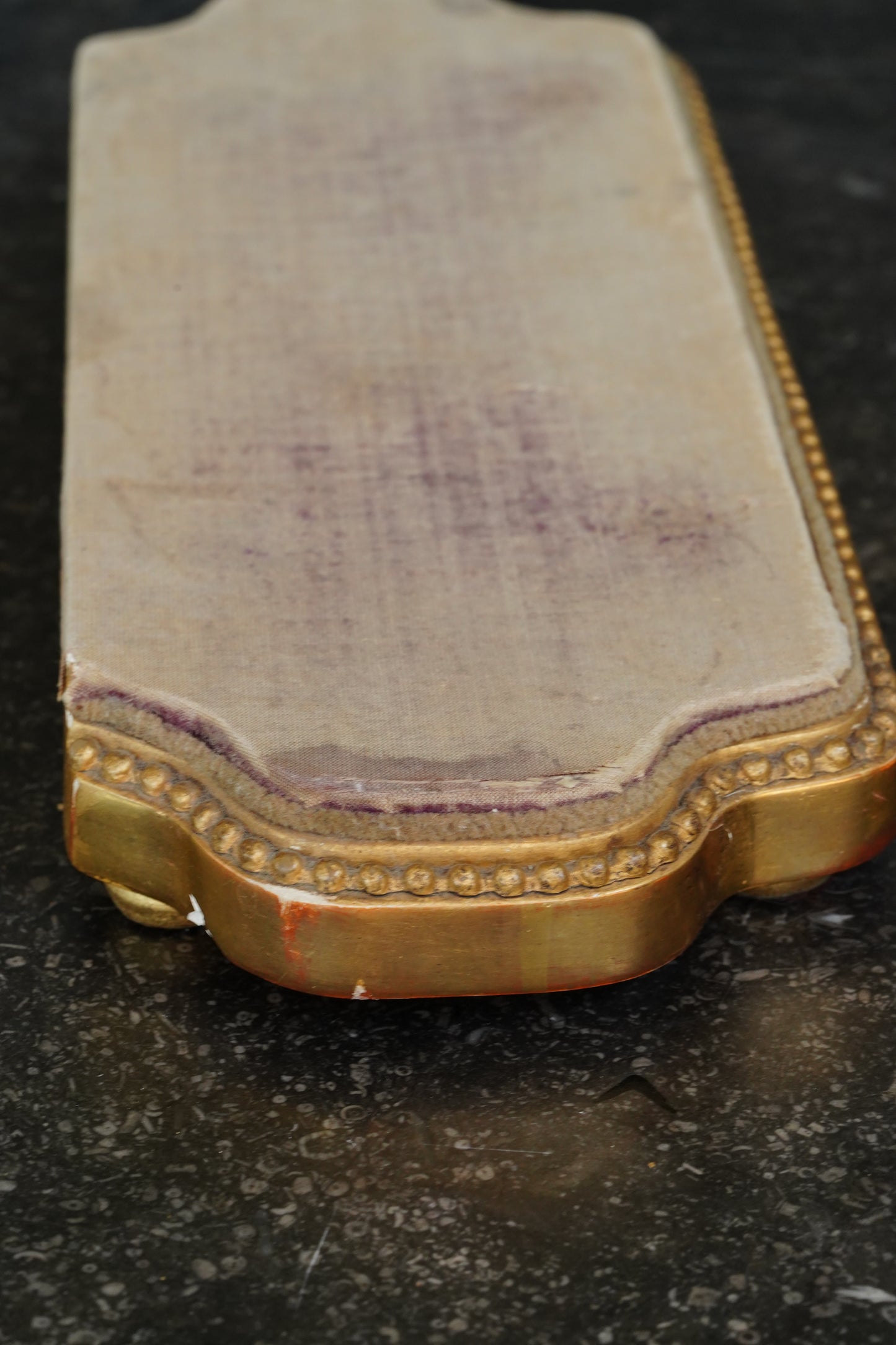 *Reserved* Antique Giltwood Display Plinth, Cartouche Form