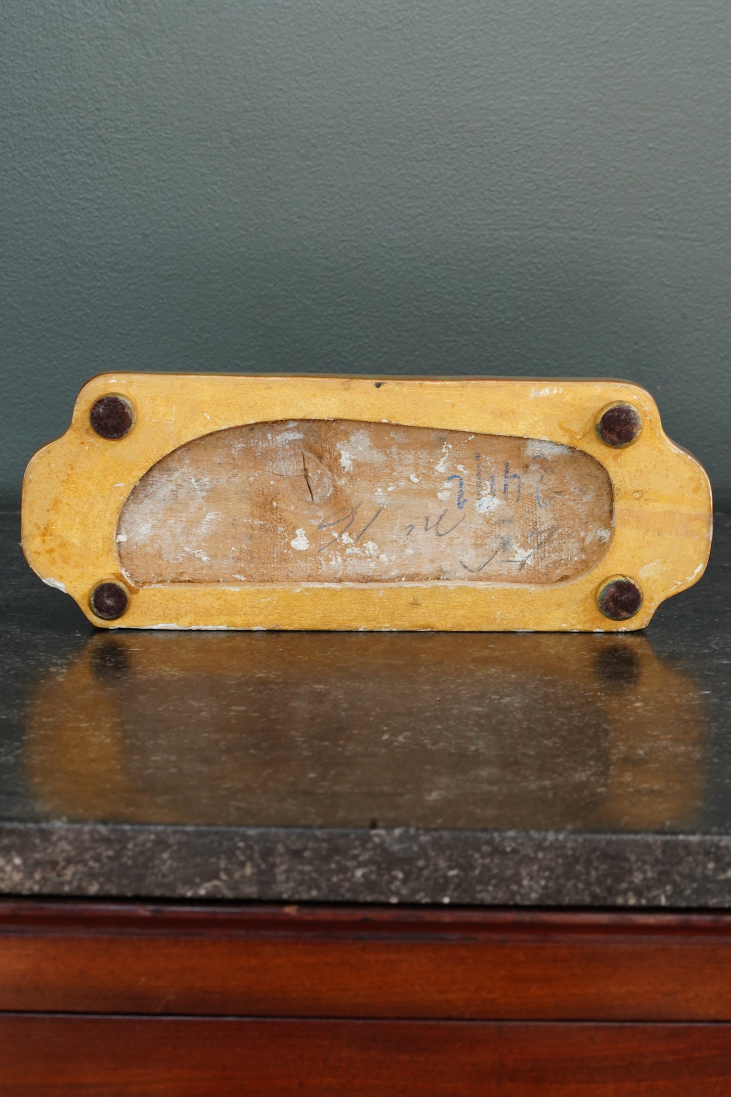 *Reserved* Antique Giltwood Display Plinth, Cartouche Form