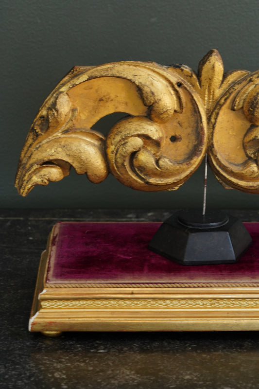 *Reserved* Victorian Gilt Gesso Display Plinth with Velvet Top
