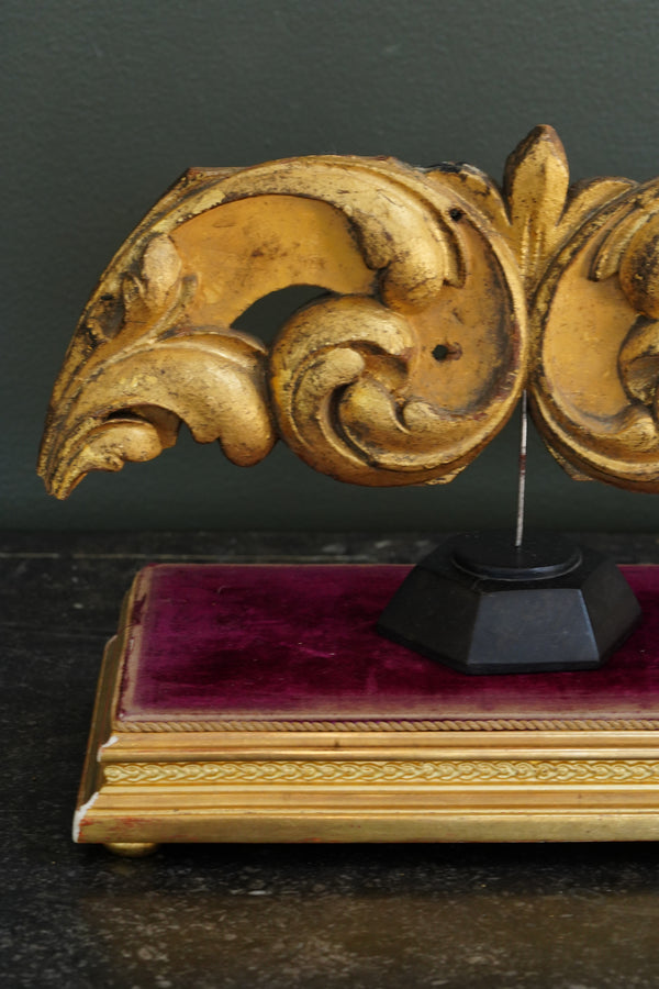 *Reserved* Victorian Gilt Gesso Display Plinth with Velvet Top