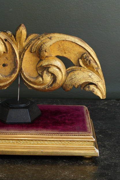 *Reserved* Victorian Gilt Gesso Display Plinth with Velvet Top