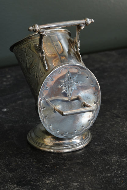 Antique Victorian Silverplate Sugar Scuttle with Scoop