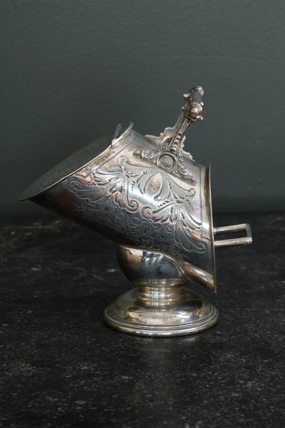 Antique Victorian Silverplate Sugar Scuttle with Scoop