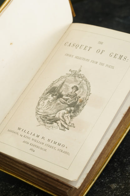Casquet of Gems 1874 Antique Celluloid Poetry Book