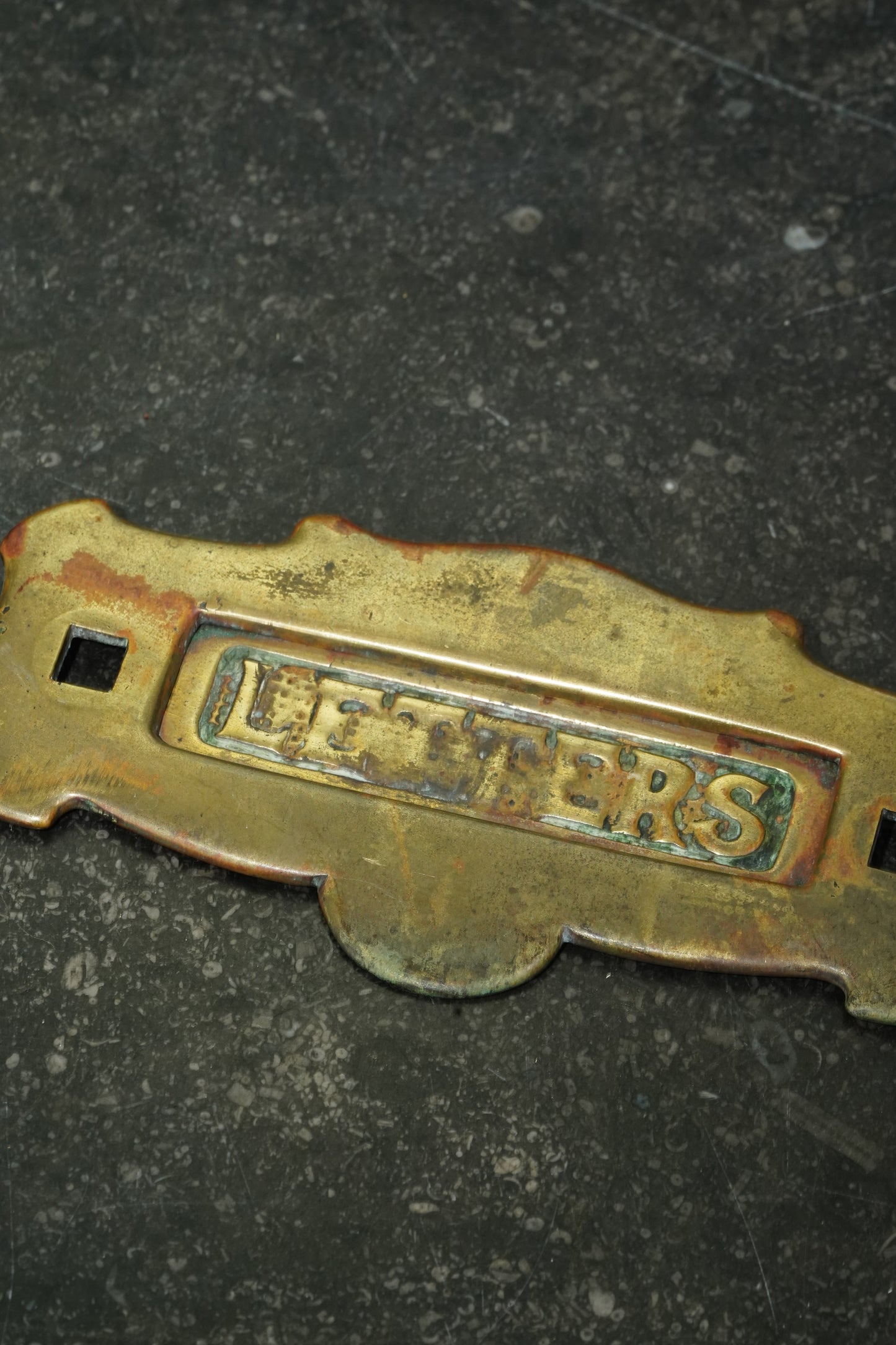 English Brass Letter Plate, Circa 1900