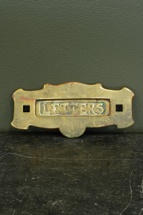 English Brass Letter Plate, Circa 1900