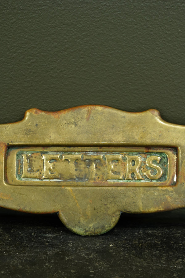 English Brass Letter Plate, Circa 1900 secondary view
