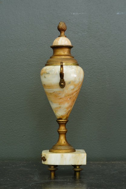 Neoclassical Alabaster and Gilt Brass Decorative Urn