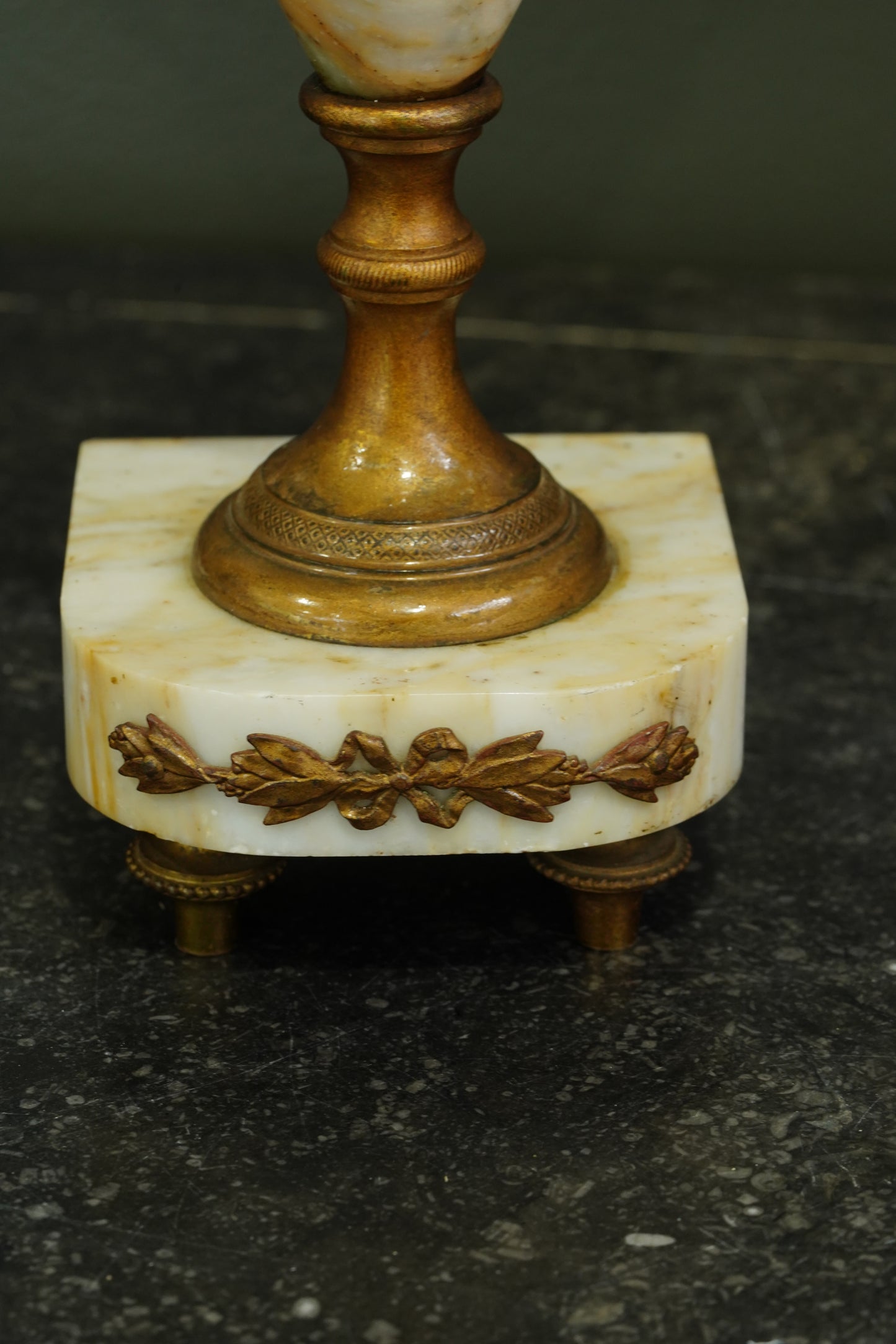 Neoclassical Alabaster and Gilt Brass Decorative Urn