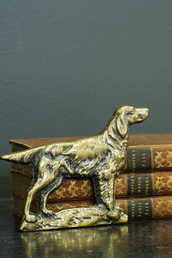 English Brass Setter Dog Figure, Early 20th Century secondary view