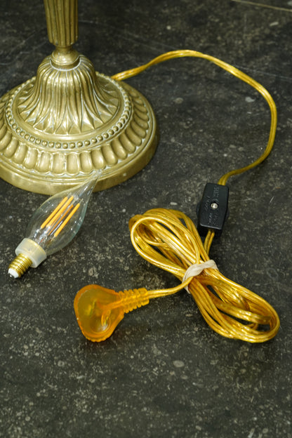 French Neoclassical Brass Candlestick Table Lamp