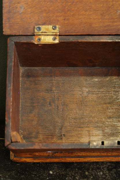 Antique English Oak Letter and Ballot Box with Window