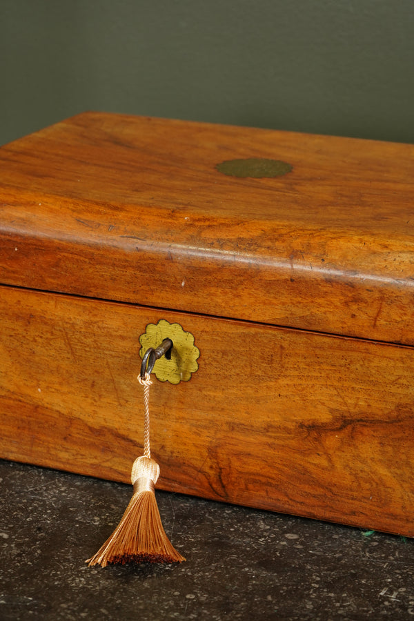 Antique Edwardian English Walnut Keepsake Box, Circa 1900 secondary view
