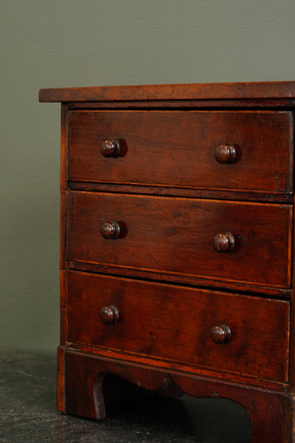 Antique English Mahogany Miniature Chest of Drawers, Circa 1830-1860