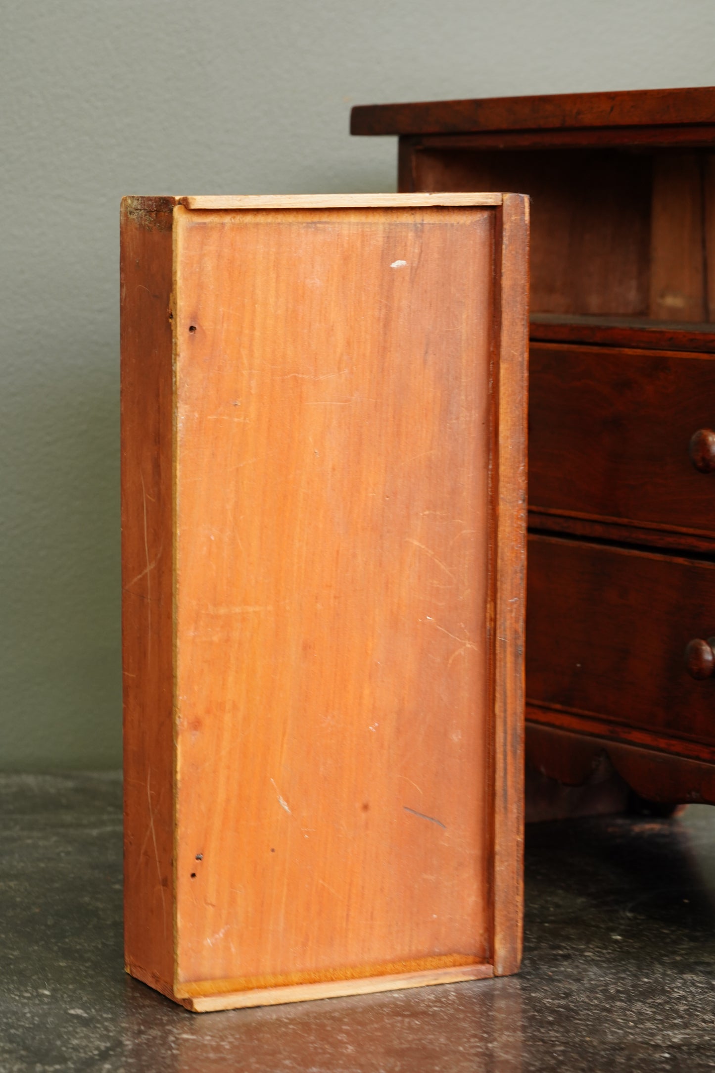 Antique English Mahogany Miniature Chest of Drawers, Circa 1830-1860