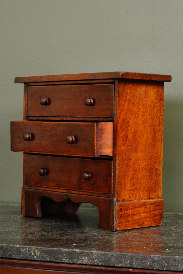 Antique English Mahogany Miniature Chest of Drawers, Circa 1830-1860 secondary view