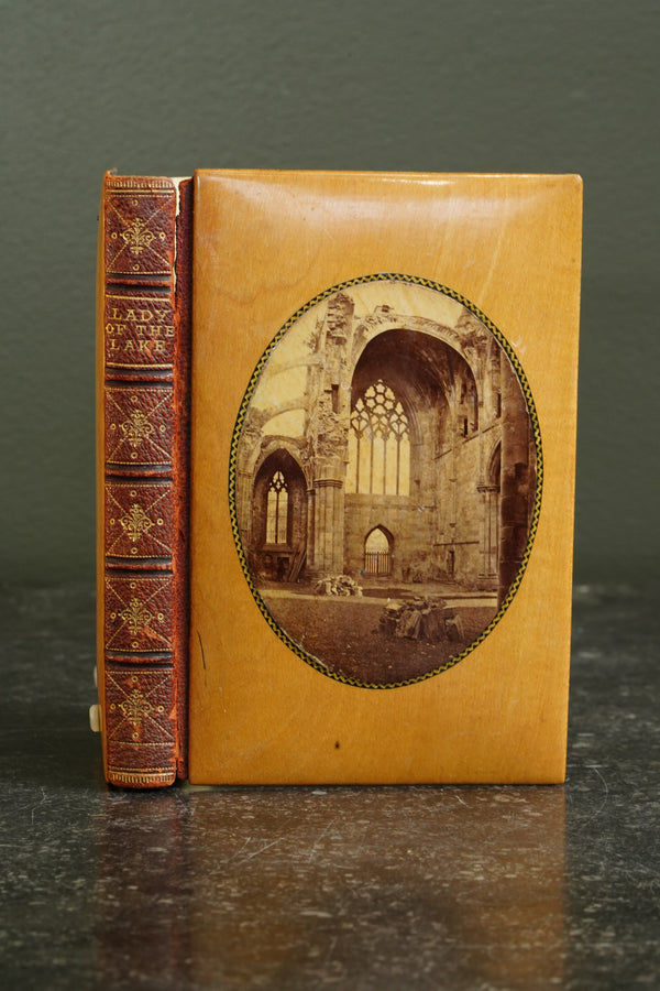 Antique Poetry Book Lady of the Lake Walter Scott Mauchline Binding