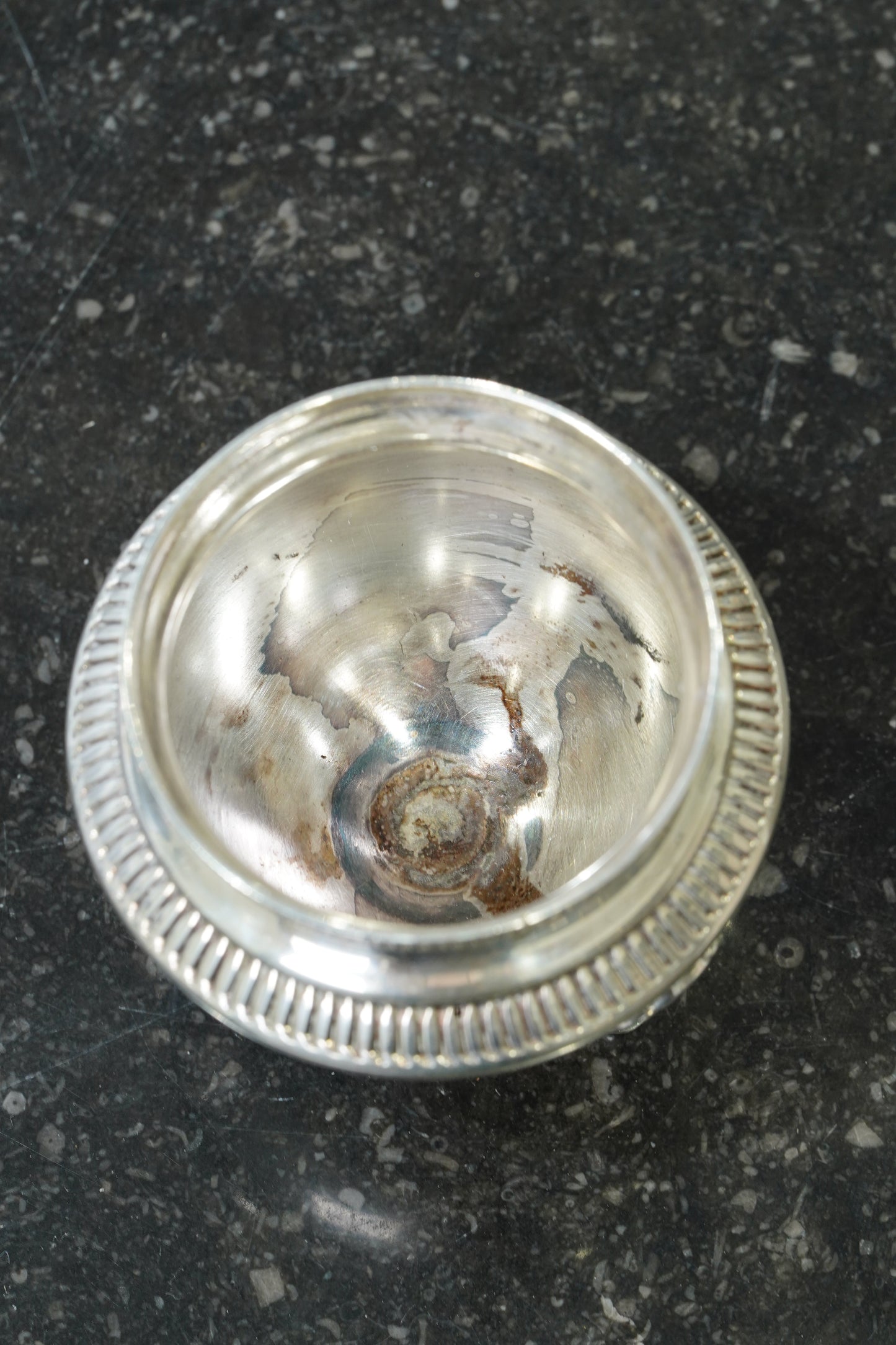 Antique English Silver Open Salt Dish, Ca. 1880