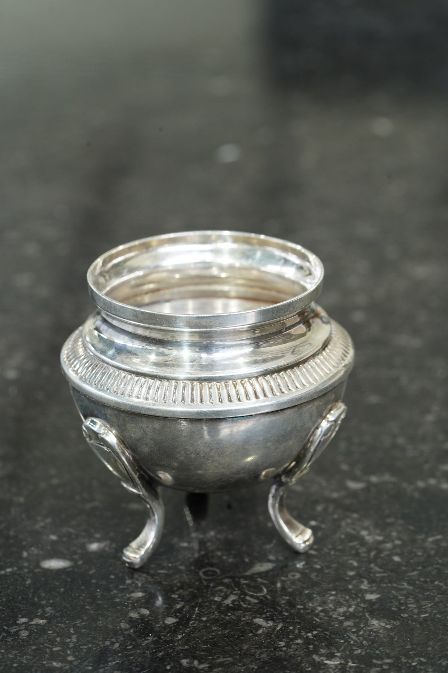 Antique English Silver Open Salt Dish, Ca. 1880