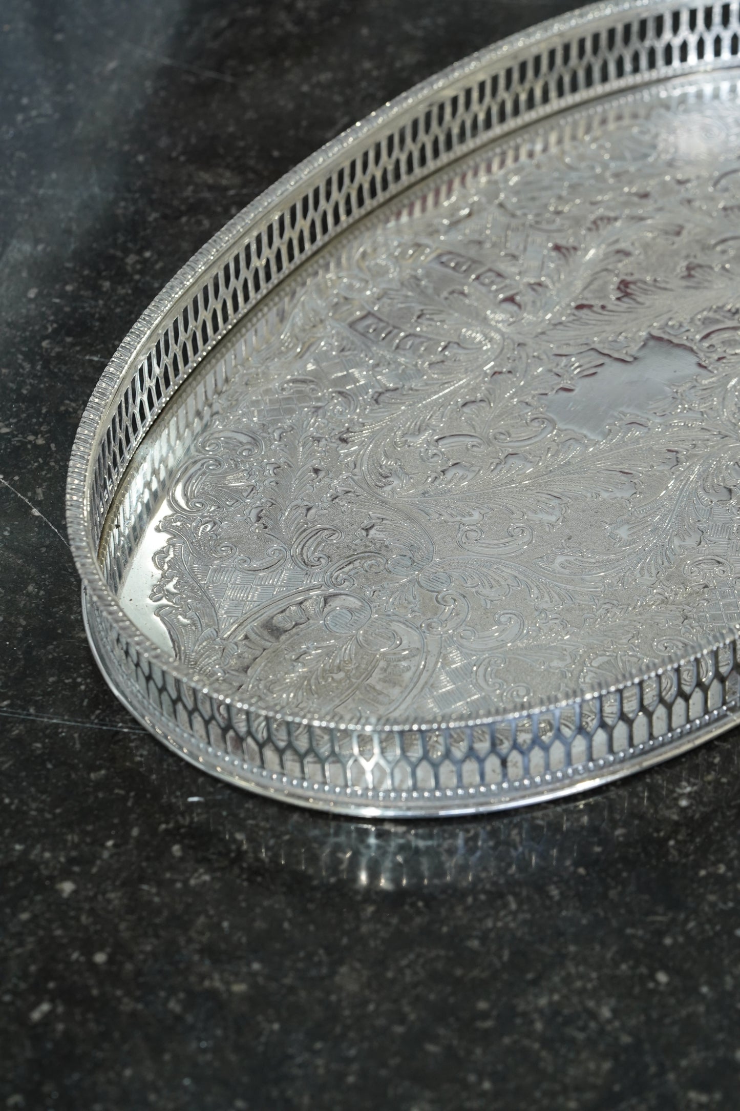 Vintage Viners Sheffield Alpha Plate Gallery Tray