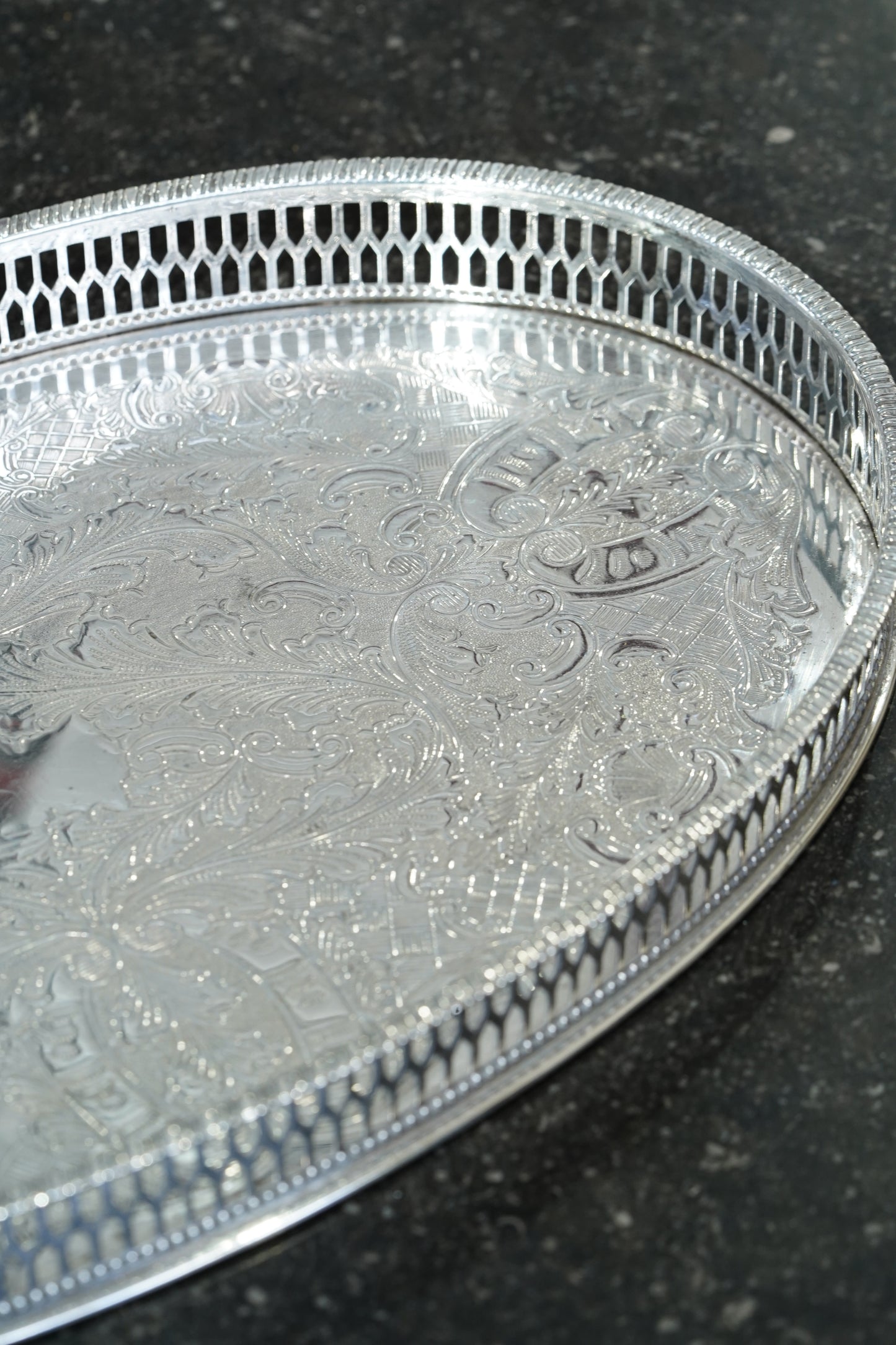 Vintage Viners Sheffield Alpha Plate Gallery Tray