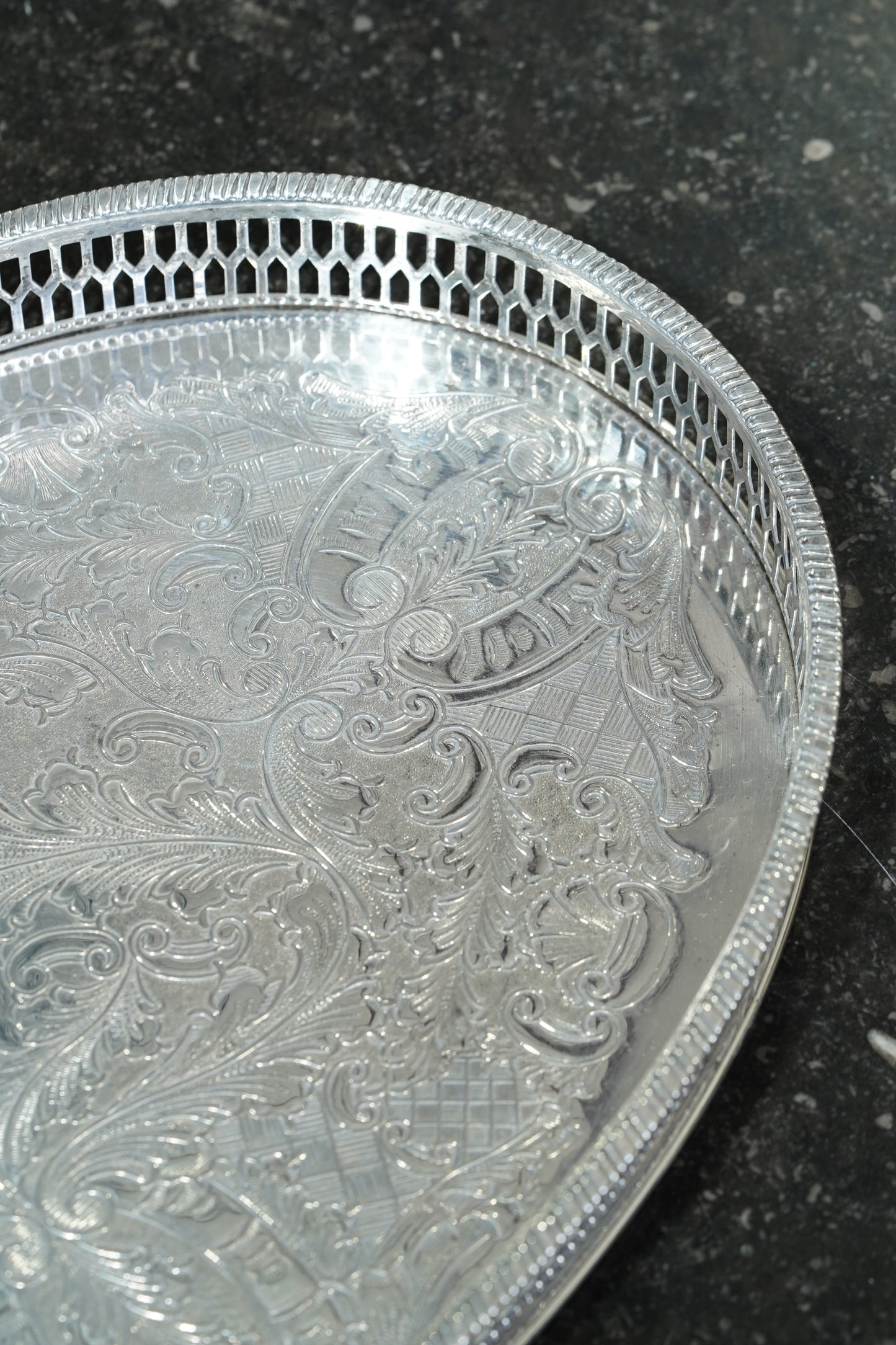 Vintage Viners Sheffield Alpha Plate Gallery Tray
