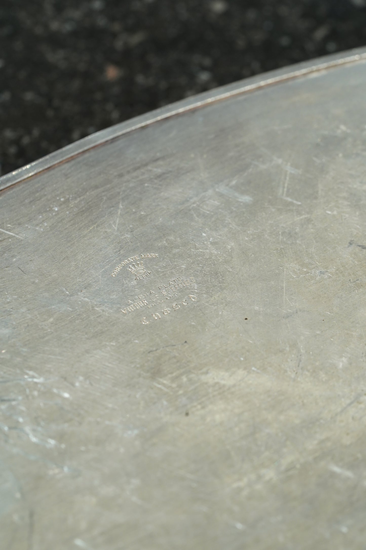 Vintage Viners Sheffield Alpha Plate Gallery Tray