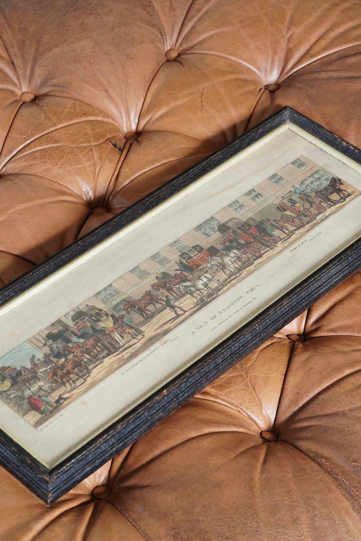 Antique English Coaching Prints, A Trip to Brighton, Set of Four Engravings