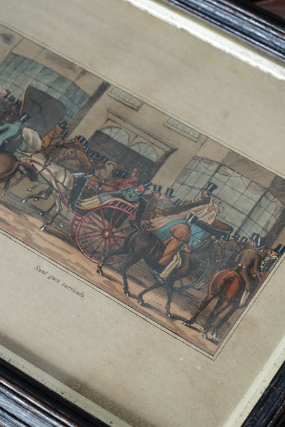 Antique English Coaching Prints, A Trip to Brighton, Set of Four Engravings