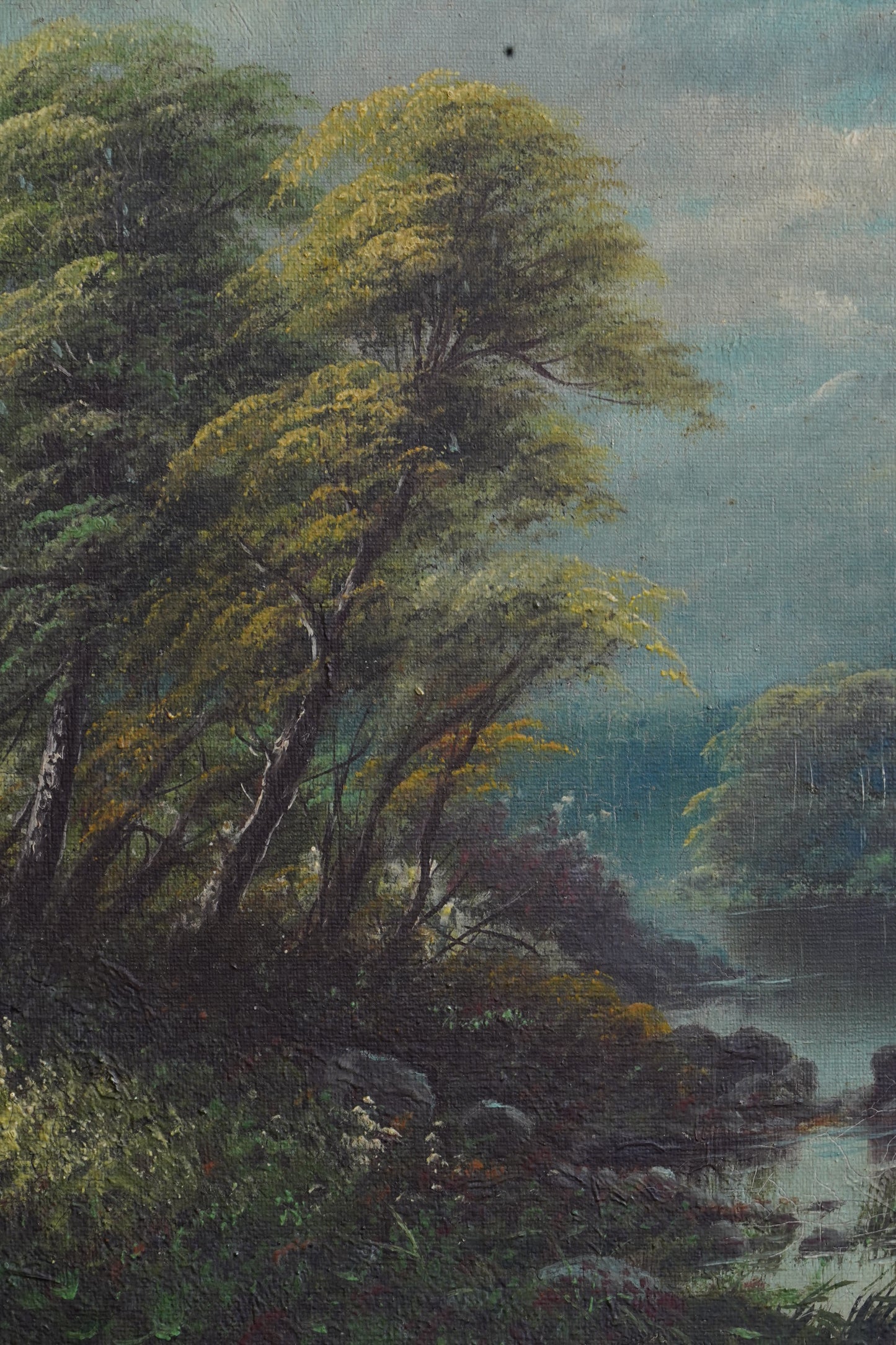Antique Scottish Oil Painting Loch Katrine Scotland Signed J T Watts 1885