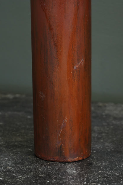 Vintage Brutalist Style Painted Metal Cylinder Vase