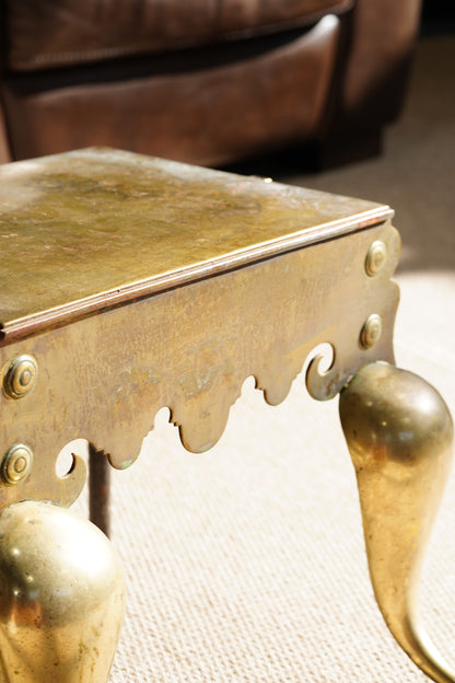 Antique English Brass Footman | Step Stool