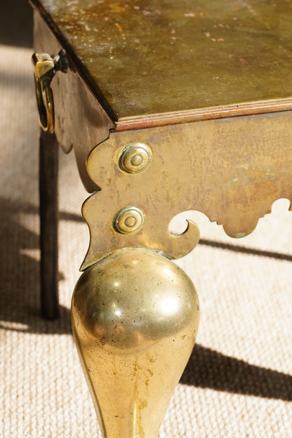Antique English Brass Footman | Step Stool
