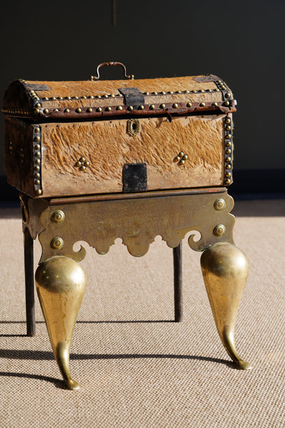 Antique English Brass Footman | Step Stool