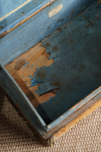 Antique English Hide Dome-Top Trunk, Barnard Castle