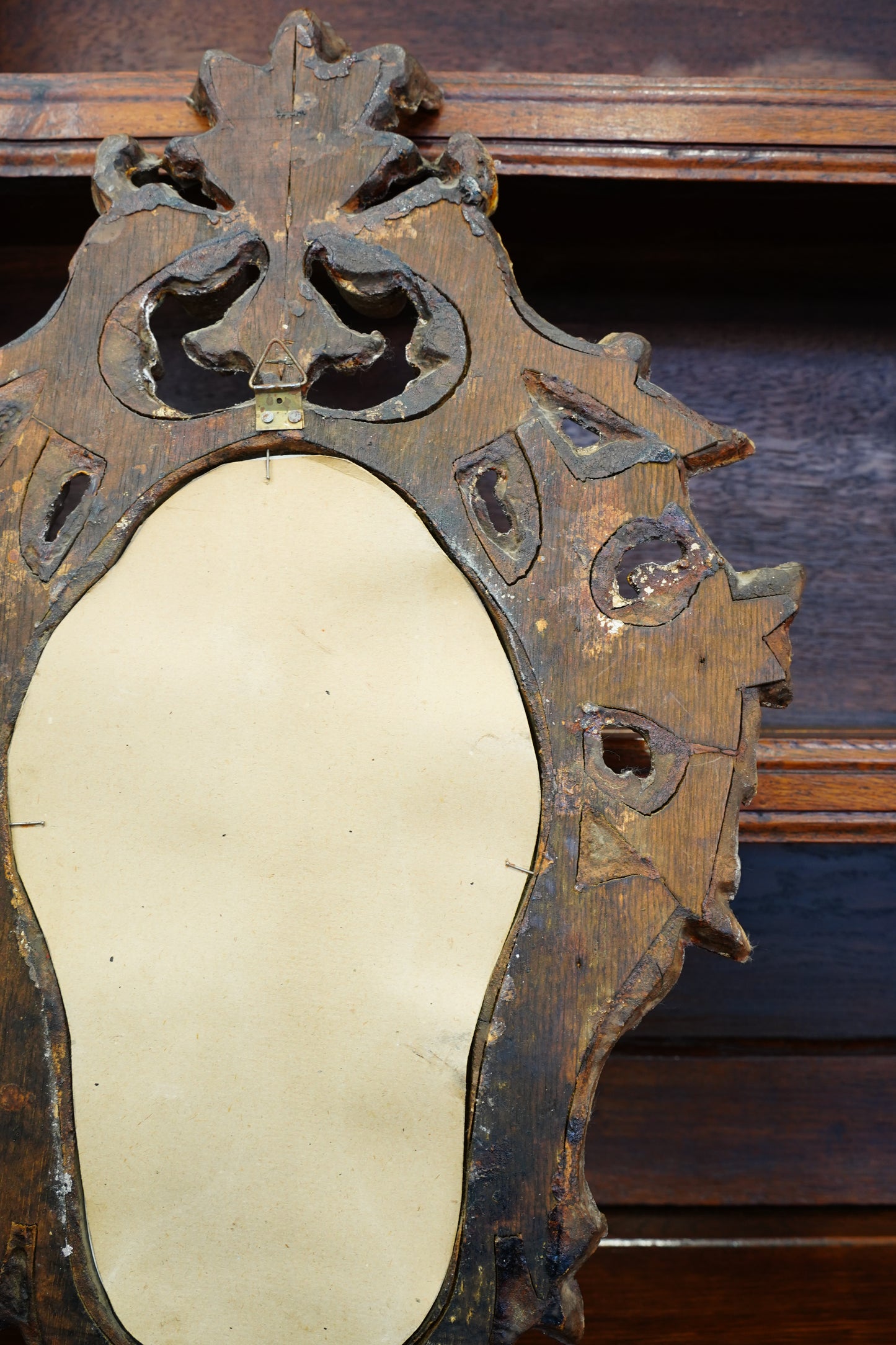 Antique Silver Gilt Wall Mirror, Italian Rococo, Teal Accents