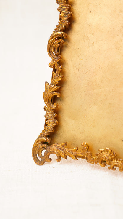 Antique English Gilt Brass Rococo Picture Frame, Ca. 1900