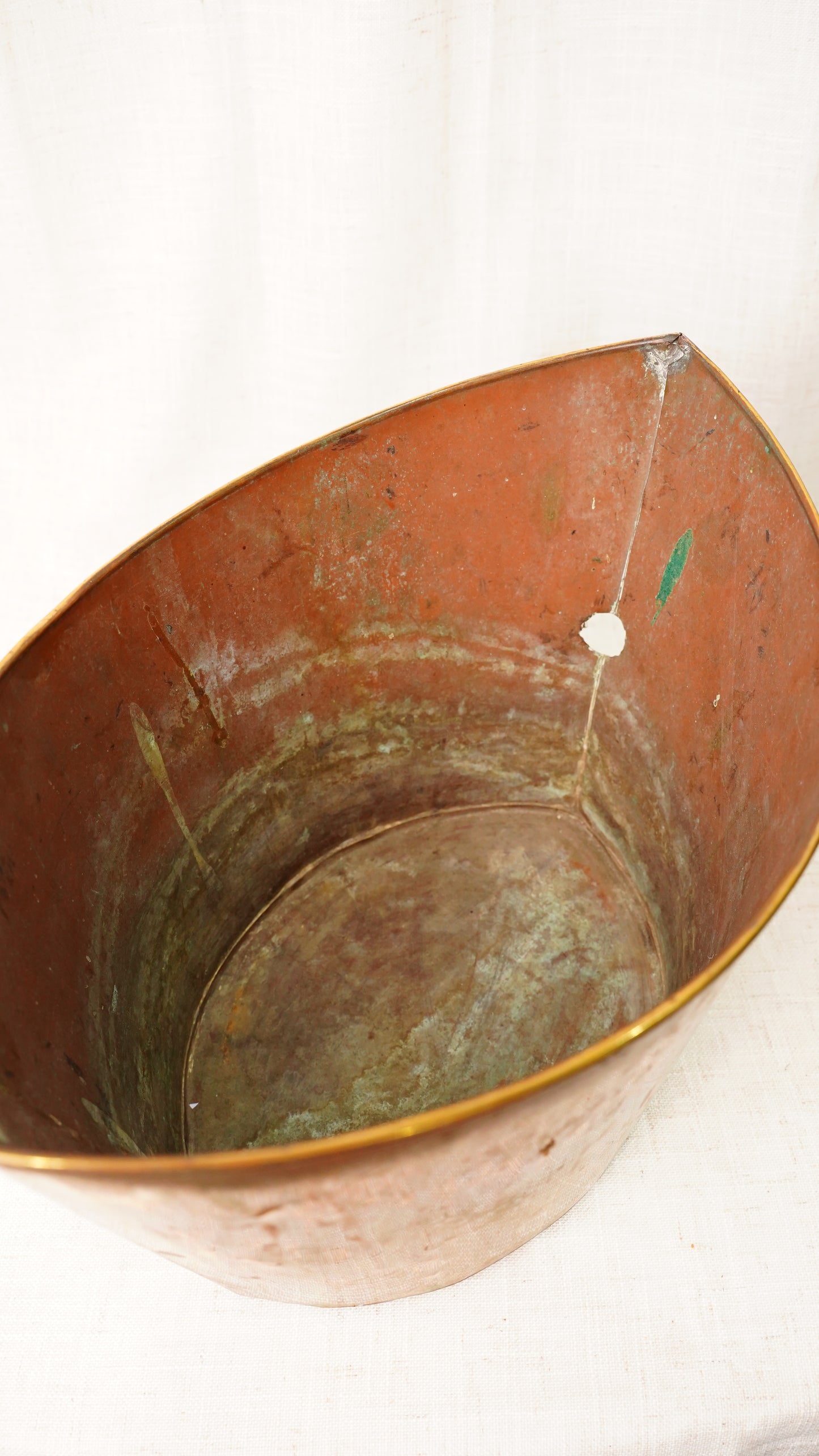 Antique English Mahogany Brass Bound Navette Peat Bucket