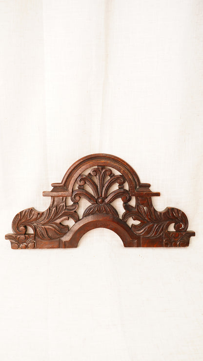 English Carved Oak Pediment Crest Fragment, Circa 1880