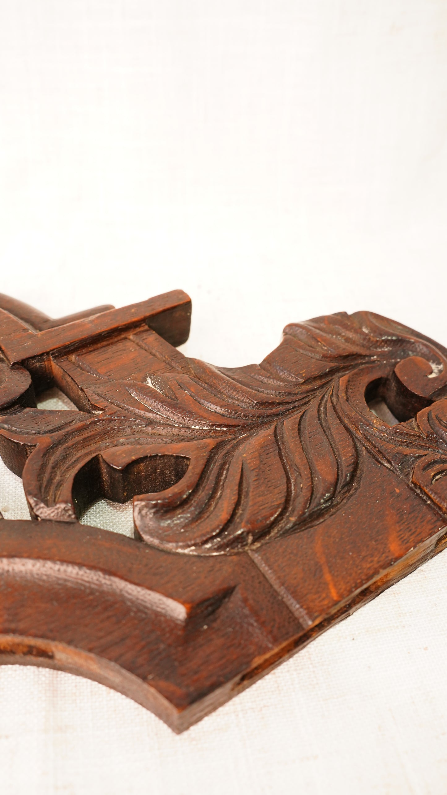 English Carved Oak Pediment Crest Fragment, Circa 1880