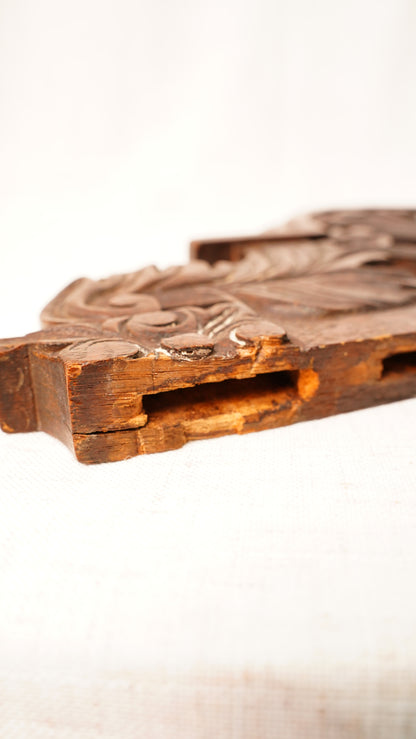 English Carved Oak Pediment Crest Fragment, Circa 1880
